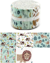 CraftsFabrics 2.5'' 20pcs Cartoon Animals Children's Fabric Jelly Rolls Strips